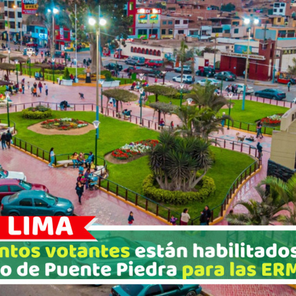 ¿Cuántos votantes están habilitados en el distrito de Puente Piedra para las ERM 2026?