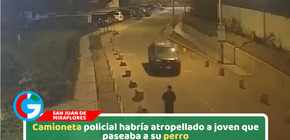 Camioneta policial habría atropellado a joven que paseaba a su perro