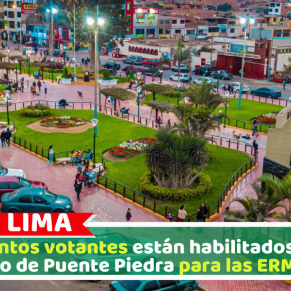 ¿Cuántos votantes están habilitados en el distrito de Puente Piedra para las ERM 2026?