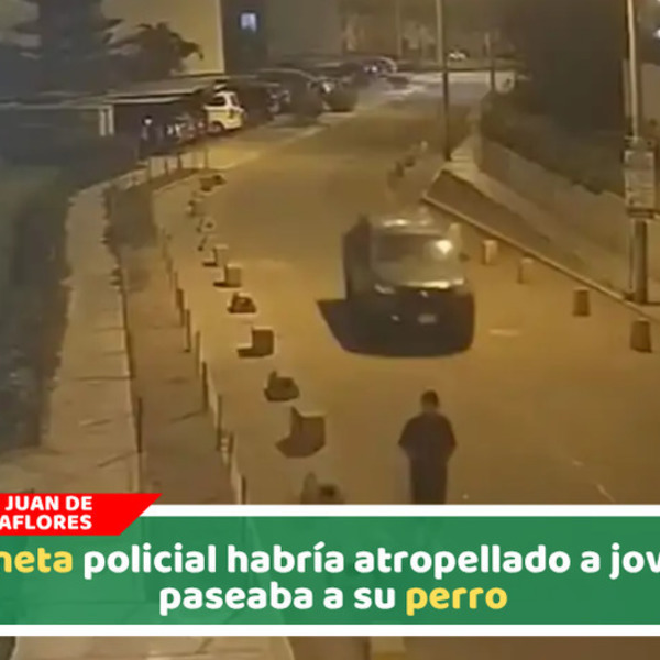 Camioneta policial habría atropellado a joven que paseaba a su perro