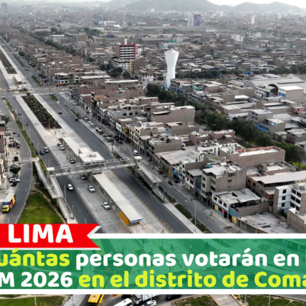 ¿Cuántas personas votarán en las ERM 2026 en el distrito de Comas?