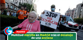 Multitud marcha en Madrid tras el desalojo de una anciana
