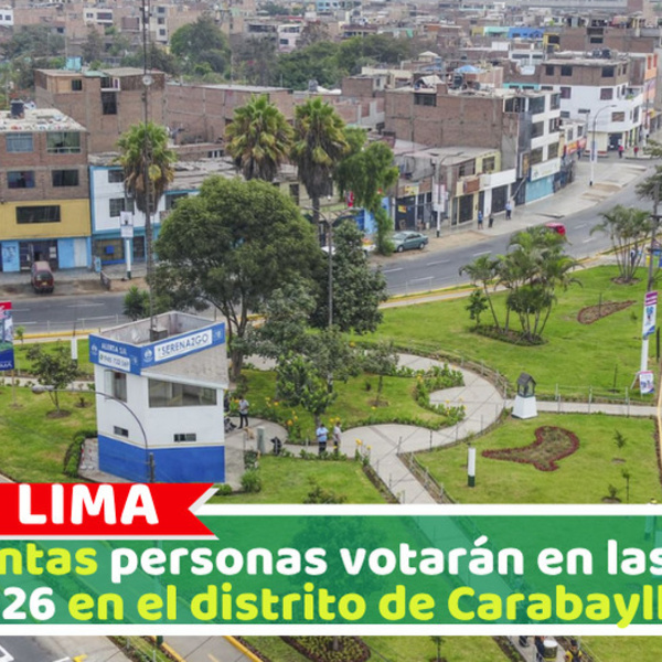 ¿Cuántas personas votarán en las ERM 2026 en el distrito de Carabayllo?