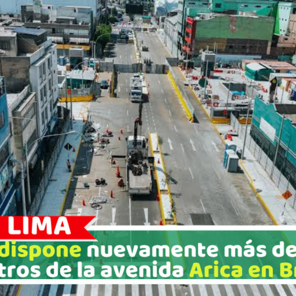 Se dispone nuevamente más de 100 metros de la avenida Arica en Breña