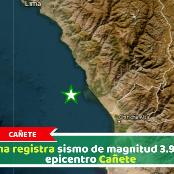 Sismo de magnitud 3.9 remeció Cañete durante esta madrugada