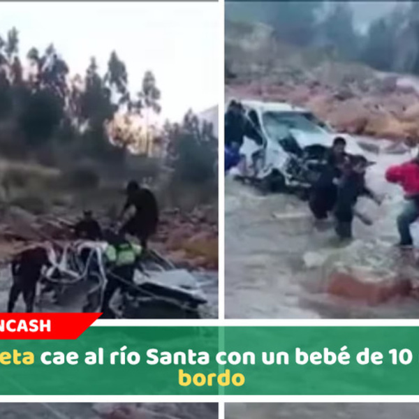 Camioneta cae al río Santa con un bebé de 10 meses a bordo