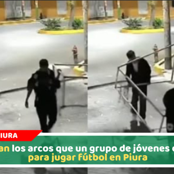 Se llevan los arcos que un grupo de jóvenes compró para jugar fútbol en Piura
