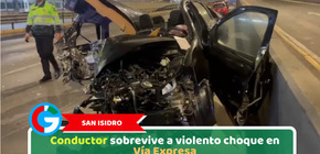San Isidro: Conductor sobrevive a violento choque en Vía Expresa
