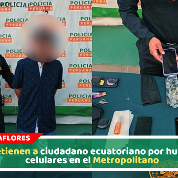 Detienen a ciudadano ecuatoriano por hurtar celulares en el Metropolitano