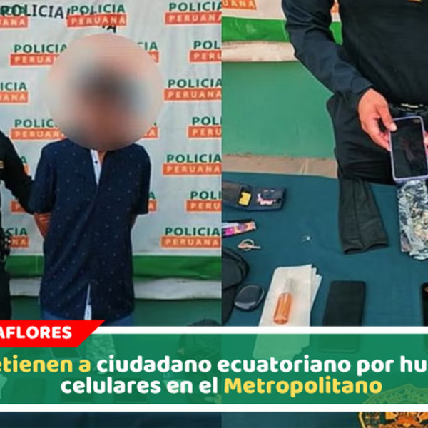 Detienen a ciudadano ecuatoriano por hurtar celulares en el Metropolitano